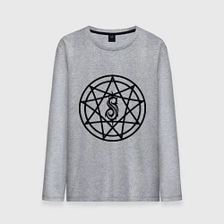 Лонгслив хлопковый мужской Slipknot Pentagram, цвет: меланж