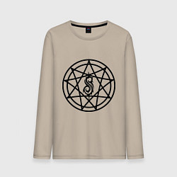 Лонгслив хлопковый мужской Slipknot Pentagram, цвет: миндальный