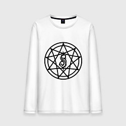 Лонгслив хлопковый мужской Slipknot Pentagram, цвет: белый