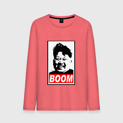 Лонгслив хлопковый мужской BOOM: Kim Chen Eun, цвет: коралловый