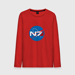 Лонгслив хлопковый мужской NASA N7 цвета красный — фото 1