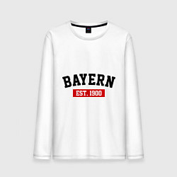 Лонгслив хлопковый мужской FC Bayern Est. 1900, цвет: белый