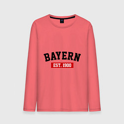 Лонгслив хлопковый мужской FC Bayern Est. 1900, цвет: коралловый