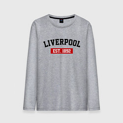 Лонгслив хлопковый мужской FC Liverpool Est. 1892, цвет: меланж