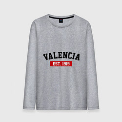 Лонгслив хлопковый мужской FC Valencia Est. 1919 цвета меланж — фото 1