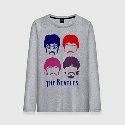 Лонгслив хлопковый мужской The Beatles faces, цвет: меланж