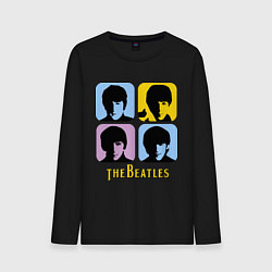 Лонгслив хлопковый мужской The Beatles: pop-art, цвет: черный