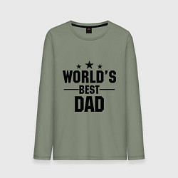 Лонгслив хлопковый мужской Worlds best DADDY, цвет: авокадо