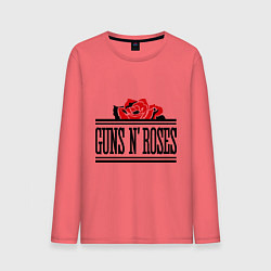 Лонгслив хлопковый мужской Guns n Roses: rose цвета коралловый — фото 1