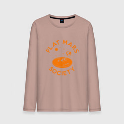 Лонгслив хлопковый мужской Flat Mars Society, цвет: пыльно-розовый