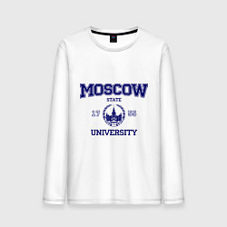 Лонгслив хлопковый мужской MGU Moscow University, цвет: белый