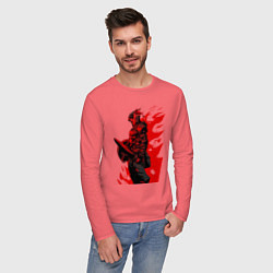 Лонгслив хлопковый мужской Убийца гоблинов, цвет: коралловый — фото 2