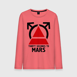 Лонгслив хлопковый мужской Thirty Seconds To Mars, цвет: коралловый