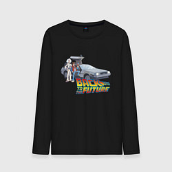 Лонгслив хлопковый мужской Back to the future, цвет: черный