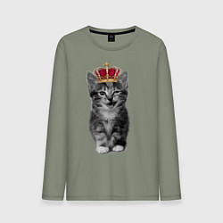 Лонгслив хлопковый мужской Meow kitten, цвет: авокадо