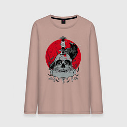 Лонгслив хлопковый мужской Ворон, цвет: пыльно-розовый