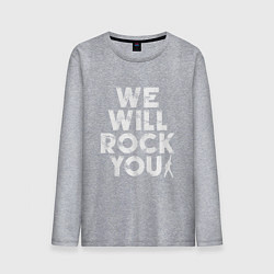 Лонгслив хлопковый мужской We Wil Rock You, цвет: меланж