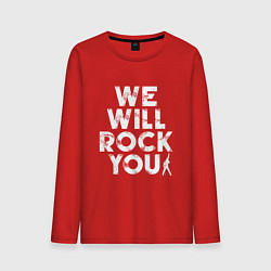 Лонгслив хлопковый мужской We Wil Rock You, цвет: красный