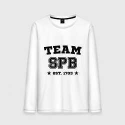 Лонгслив хлопковый мужской Team SPB est. 1703, цвет: белый