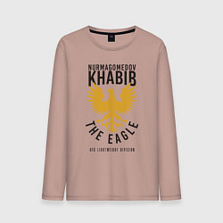 Лонгслив хлопковый мужской Khabib: The Eagle, цвет: пыльно-розовый