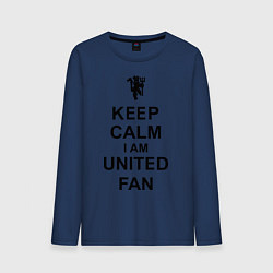 Лонгслив хлопковый мужской Keep Calm & United fan, цвет: тёмно-синий
