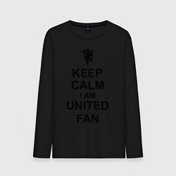 Лонгслив хлопковый мужской Keep Calm & United fan, цвет: черный