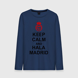Лонгслив хлопковый мужской Keep Calm & Hala Madrid, цвет: тёмно-синий