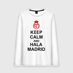 Лонгслив хлопковый мужской Keep Calm & Hala Madrid, цвет: белый
