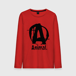 Лонгслив хлопковый мужской Animal Logo, цвет: красный