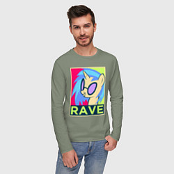 Лонгслив хлопковый мужской DJ Pon-3 RAVE, цвет: авокадо — фото 2