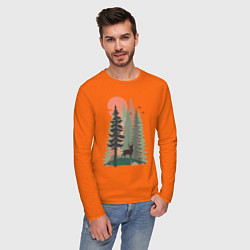 Лонгслив хлопковый мужской Forest Adventure цвета оранжевый — фото 2