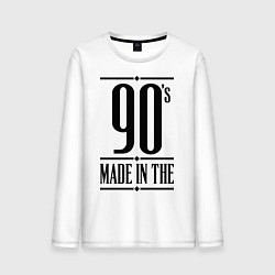 Лонгслив хлопковый мужской Made in the 90s, цвет: белый