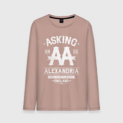 Лонгслив хлопковый мужской Asking Alexandria: England, цвет: пыльно-розовый