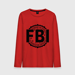 Лонгслив хлопковый мужской FBI Agency цвета красный — фото 1
