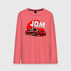 Лонгслив хлопковый мужской JDM Culture, цвет: коралловый