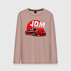 Лонгслив хлопковый мужской JDM Culture, цвет: пыльно-розовый