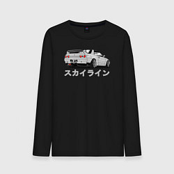 Лонгслив хлопковый мужской R32 GODZILLA, цвет: черный