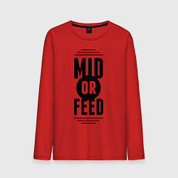 Лонгслив хлопковый мужской Mid or feed, цвет: красный