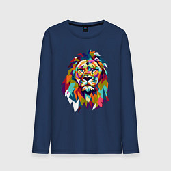 Лонгслив хлопковый мужской Lion Art, цвет: тёмно-синий