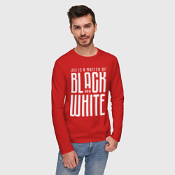 Лонгслив хлопковый мужской Juventus: Black & White, цвет: красный — фото 2