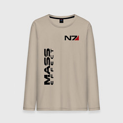Лонгслив хлопковый мужской MASS EFFECT N7, цвет: миндальный