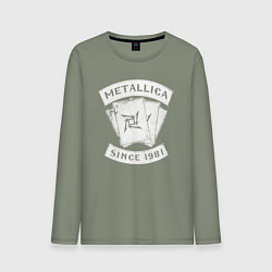 Лонгслив хлопковый мужской Metallica Since 1981, цвет: авокадо