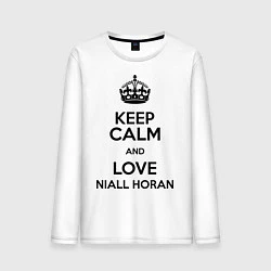 Лонгслив хлопковый мужской Keep Calm & Love Niall Horan, цвет: белый