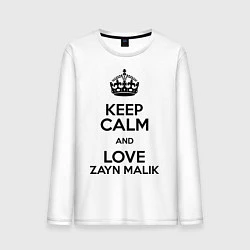Лонгслив хлопковый мужской Keep Calm & Love Zayn Malik, цвет: белый