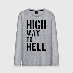 Лонгслив хлопковый мужской High way to hell, цвет: меланж