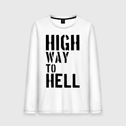 Лонгслив хлопковый мужской High way to hell, цвет: белый