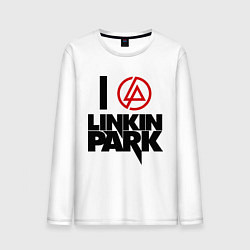 Лонгслив хлопковый мужской I love Linkin Park, цвет: белый