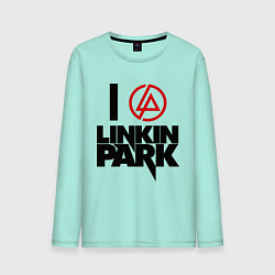 Лонгслив хлопковый мужской I love Linkin Park цвета мятный — фото 1