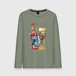Лонгслив хлопковый мужской Винишко, цвет: авокадо