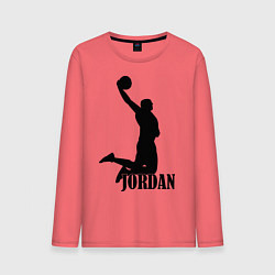 Лонгслив хлопковый мужской Jordan Basketball, цвет: коралловый